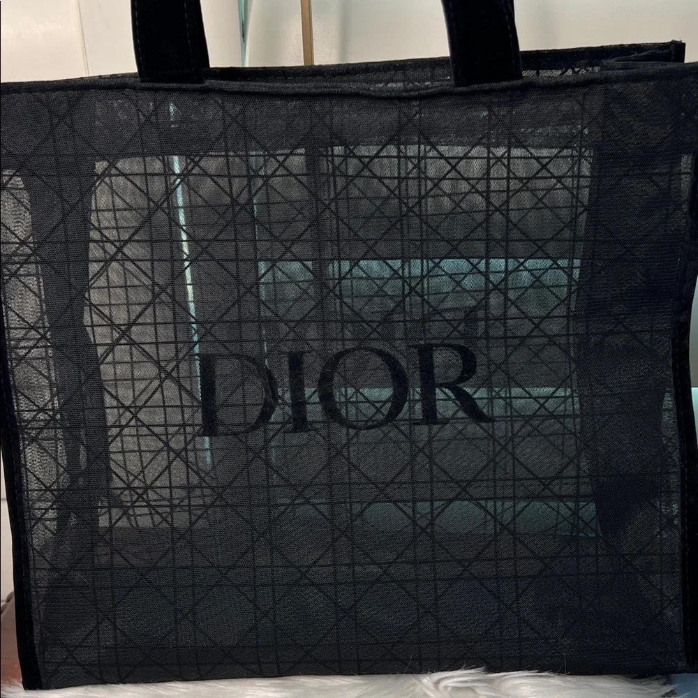 Dior Limited Edition Beauty Black Mesh Tote Bag NWOT - Picture 15 of 17